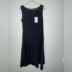 Theory dress midi black cut out NWT sz 8 Crisp Poly M0605609
